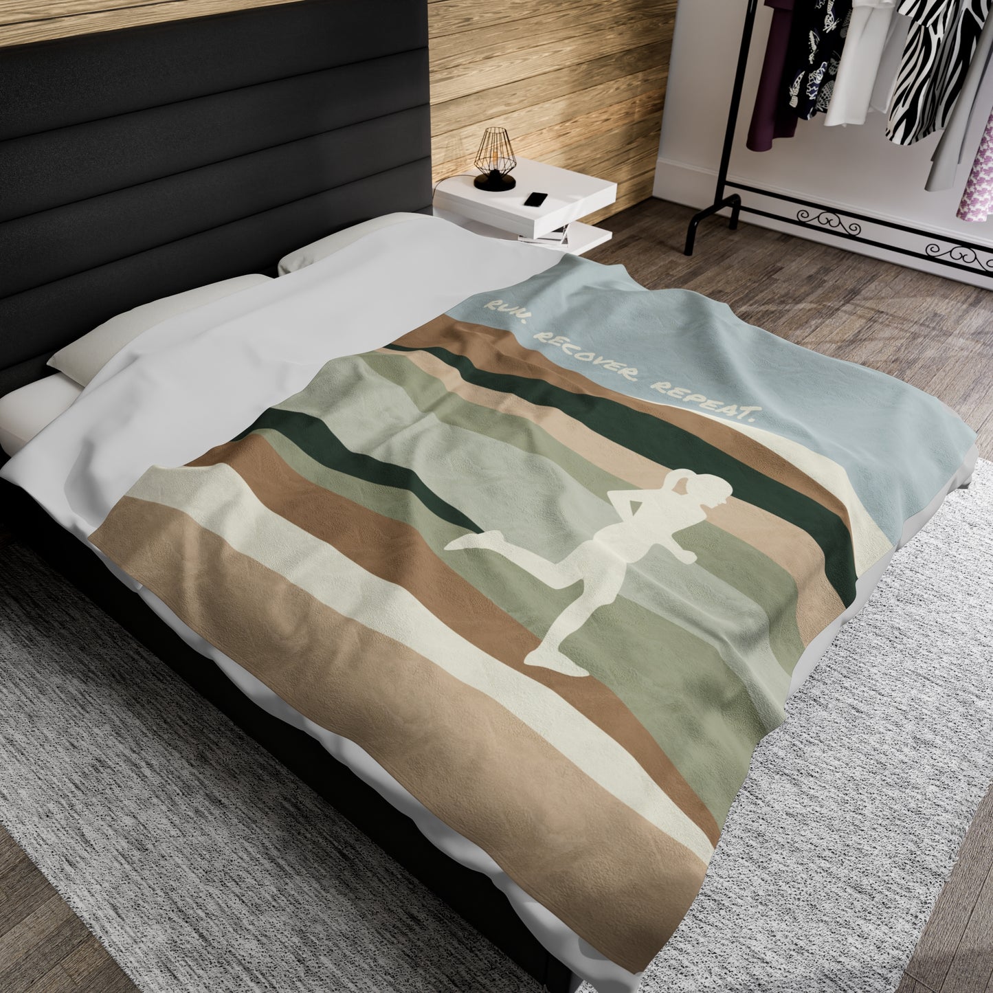 Run. Recover. Repeat. Velveteen Plush Blanket