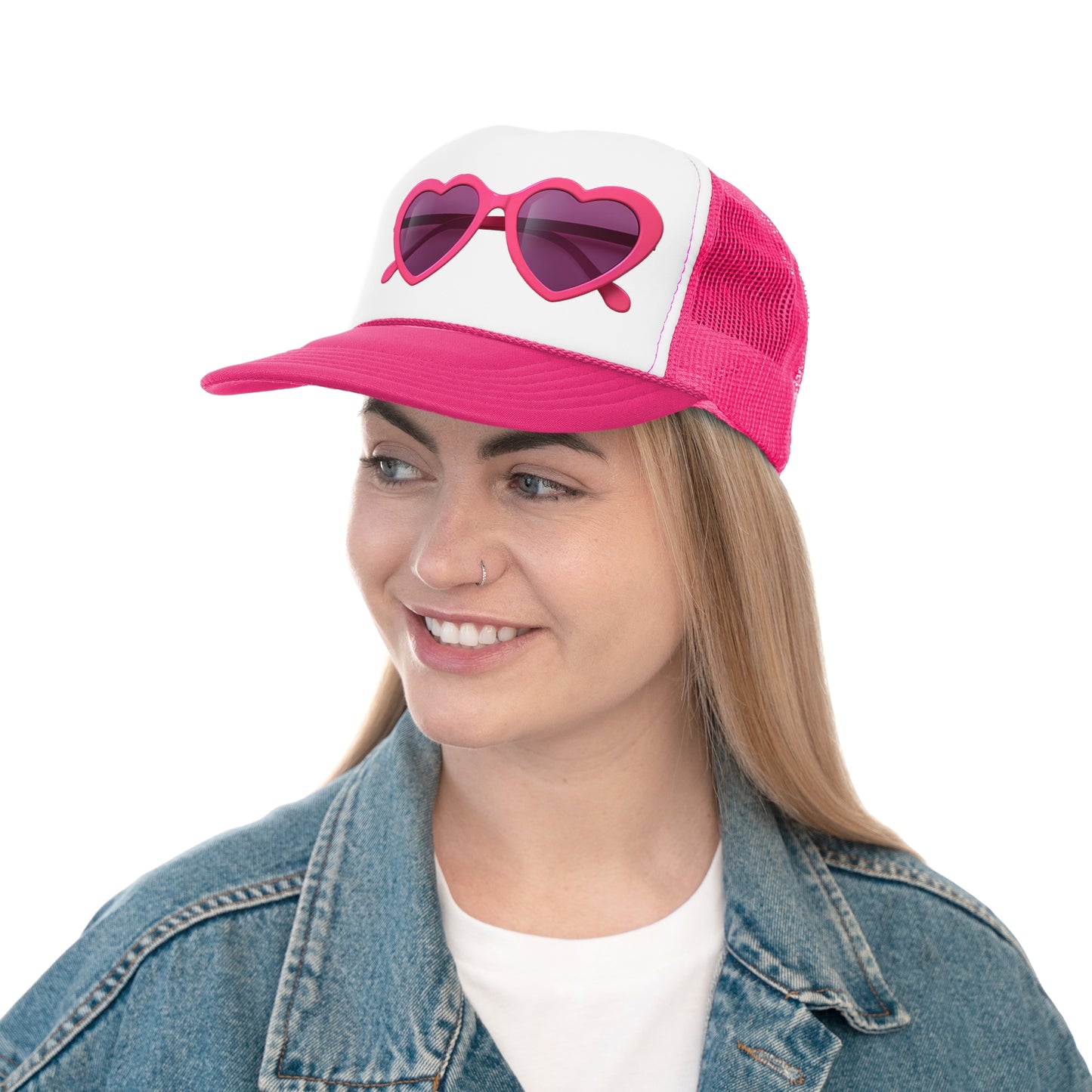 Pink Heart Barbie Sunglasses Trucker Hat