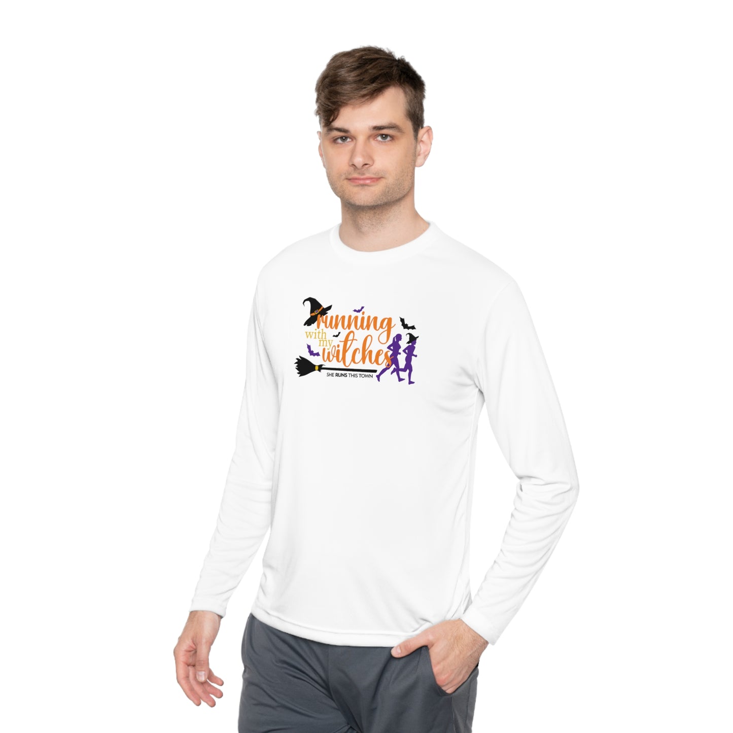 Running with my Witches Unisex Lightweight Long Sleeve Tee