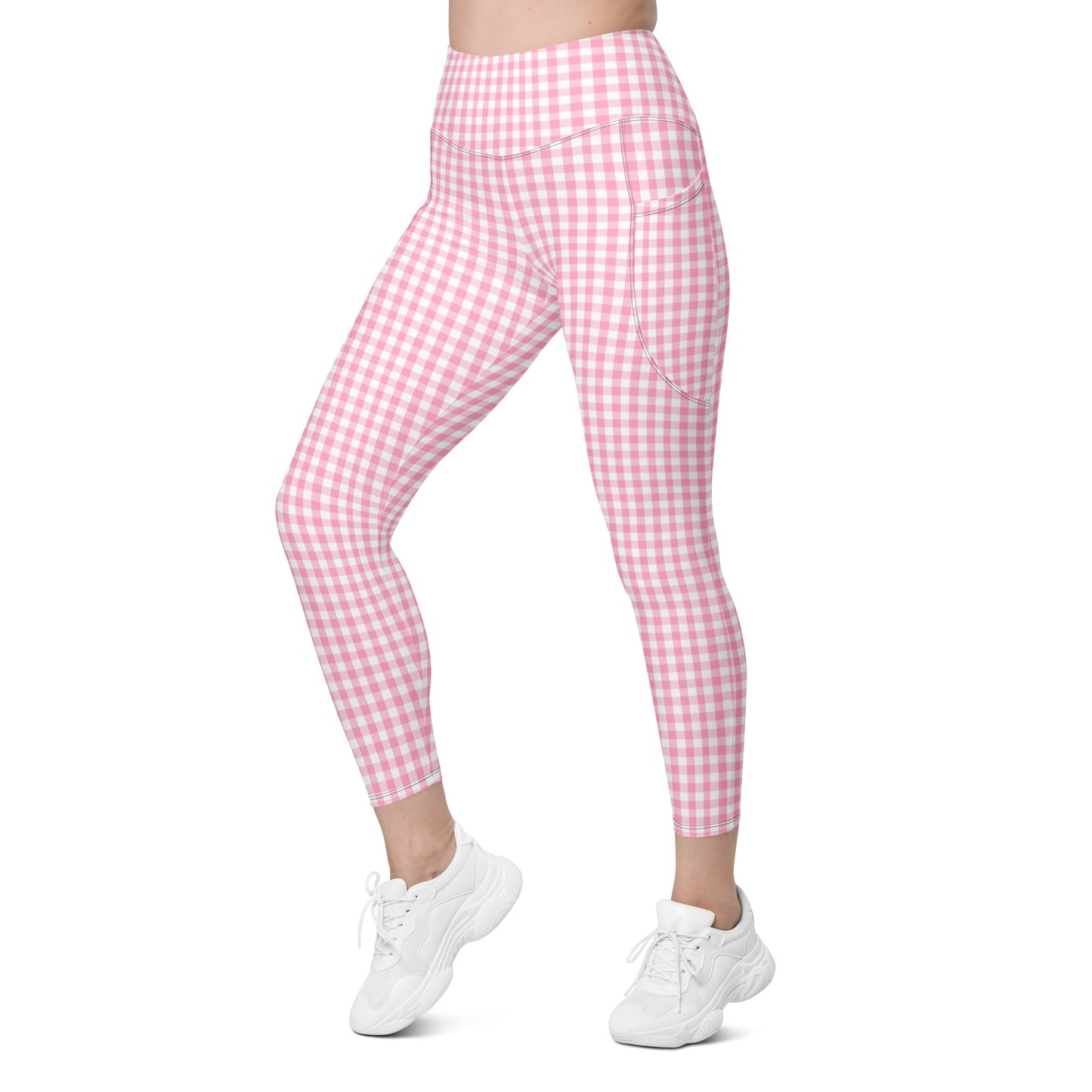 Pink Gingham Barbie Leggings with Pockets