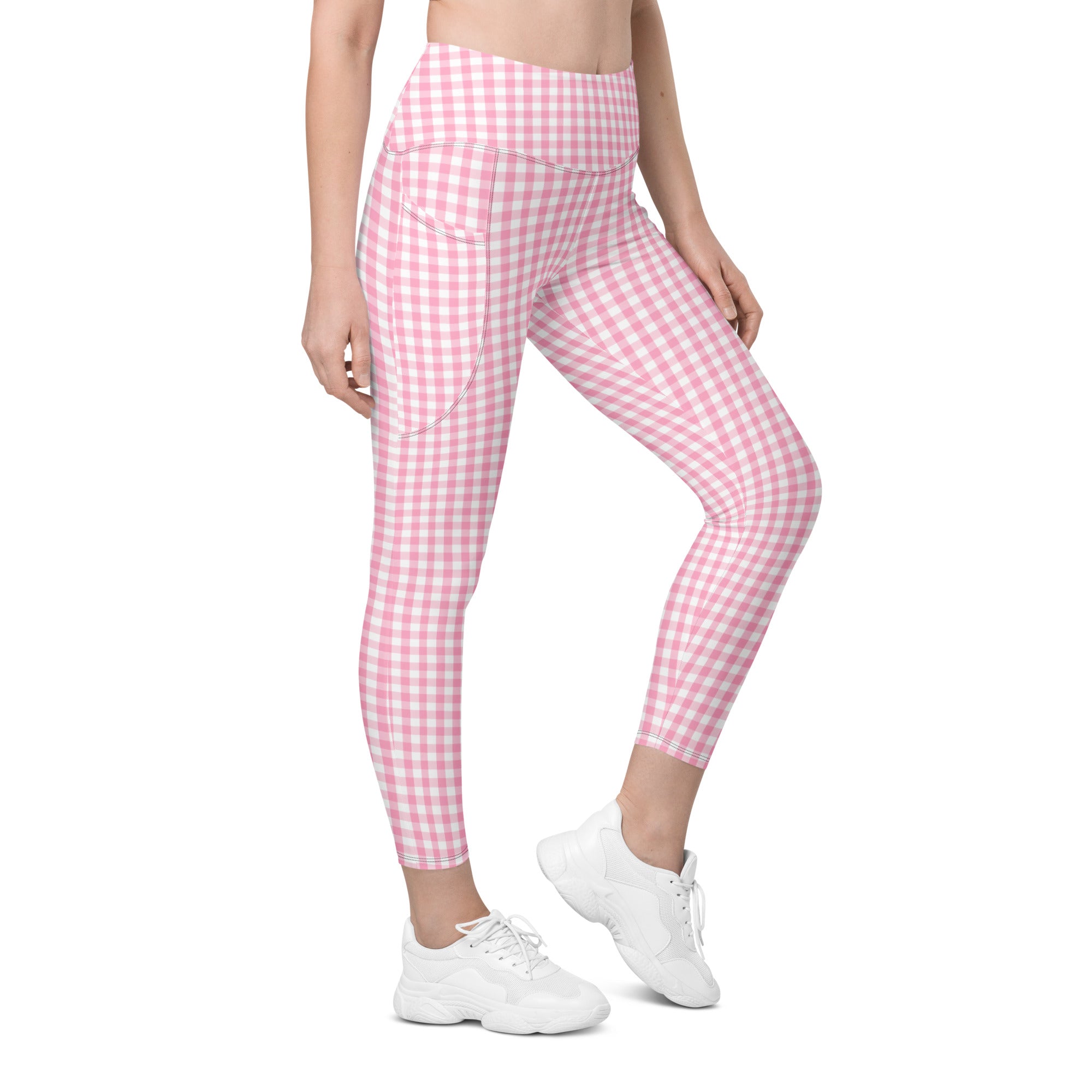 Pink Gingham Barbie Leggings with Pockets – She RUNS This Town Pink Gingham Barbie Leggings with Pockets – She RUNS This Town