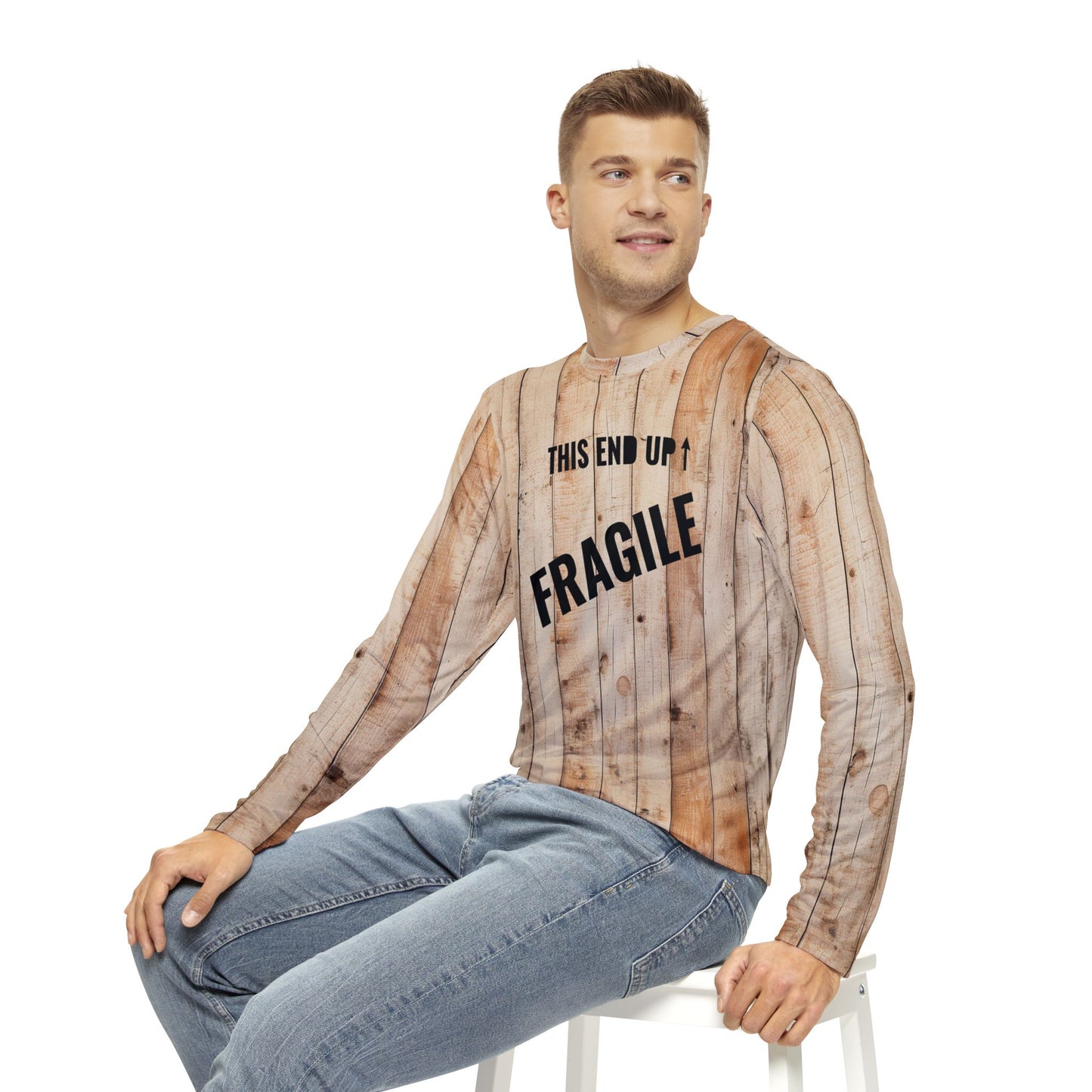 A Christmas Story Leg Lamp Crate Fragile Men's Long Sleeve