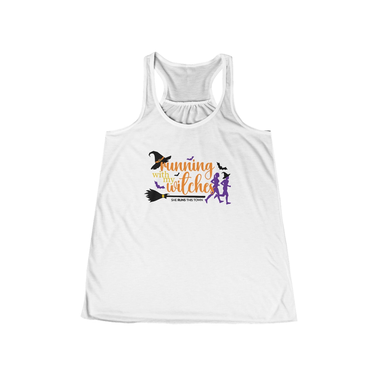 Running with my Witches Women's Flowy Racerback Tank