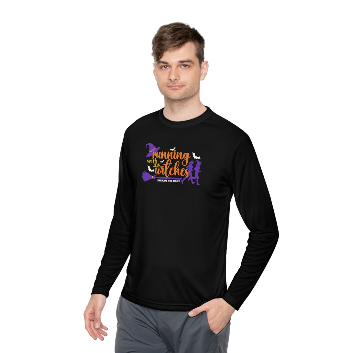 Running with my Witches Unisex Lightweight Long Sleeve Tee