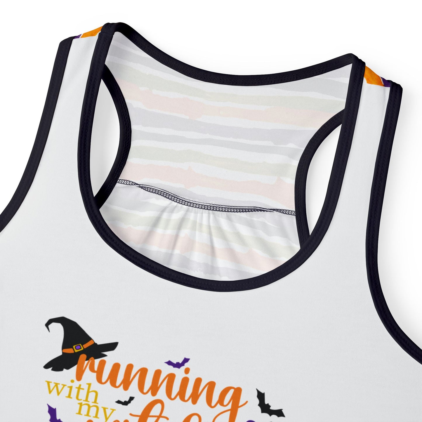 Running with my Witches Striped Tank