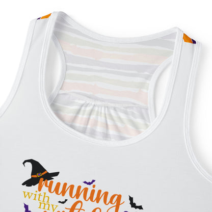 Running with my Witches Striped Tank