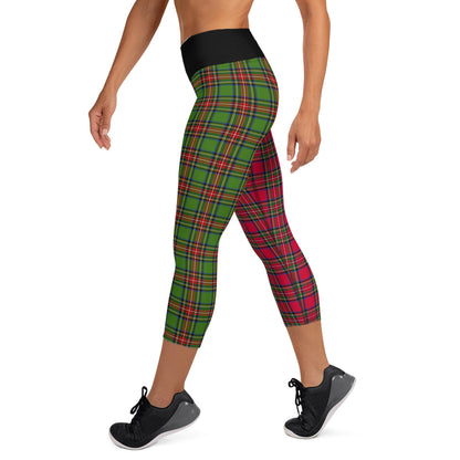 Santa Sprint Plaid Yoga Capri Leggings