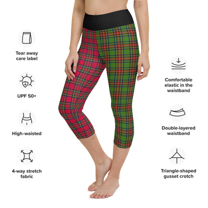 Santa Sprint Plaid Yoga Capri Leggings