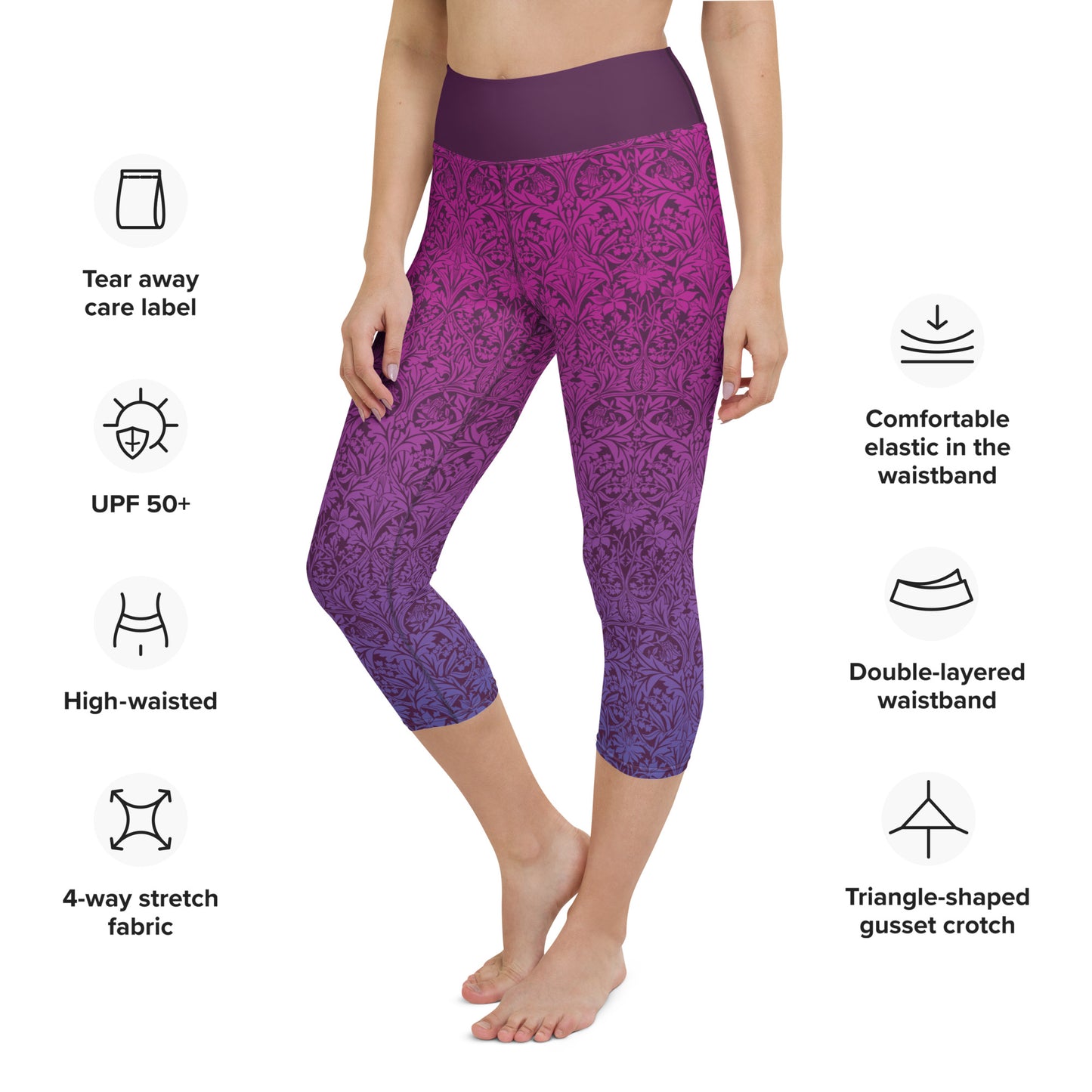Plum Pacer Yoga Capri Leggings