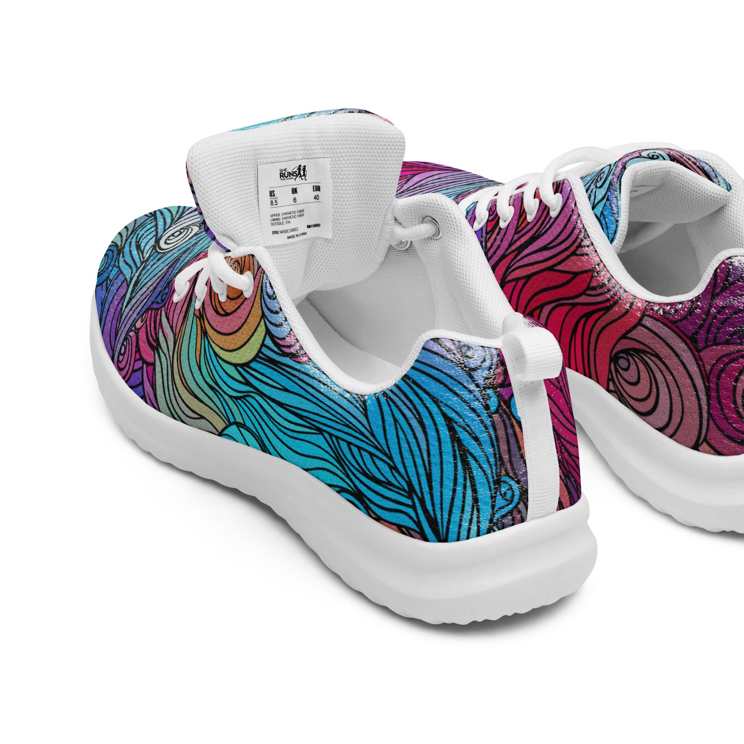 Rainbow Waves Women’s Athletic Shoes