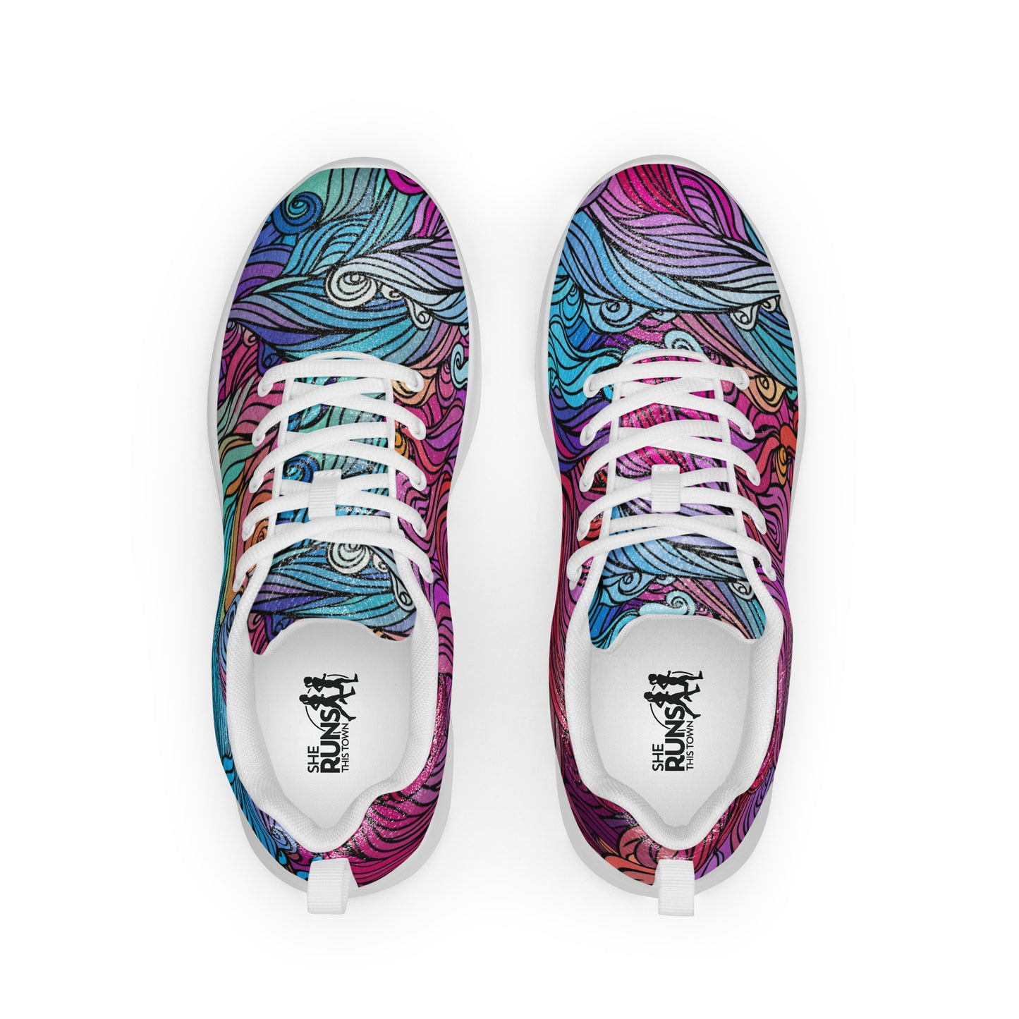Rainbow Waves Women’s Athletic Shoes