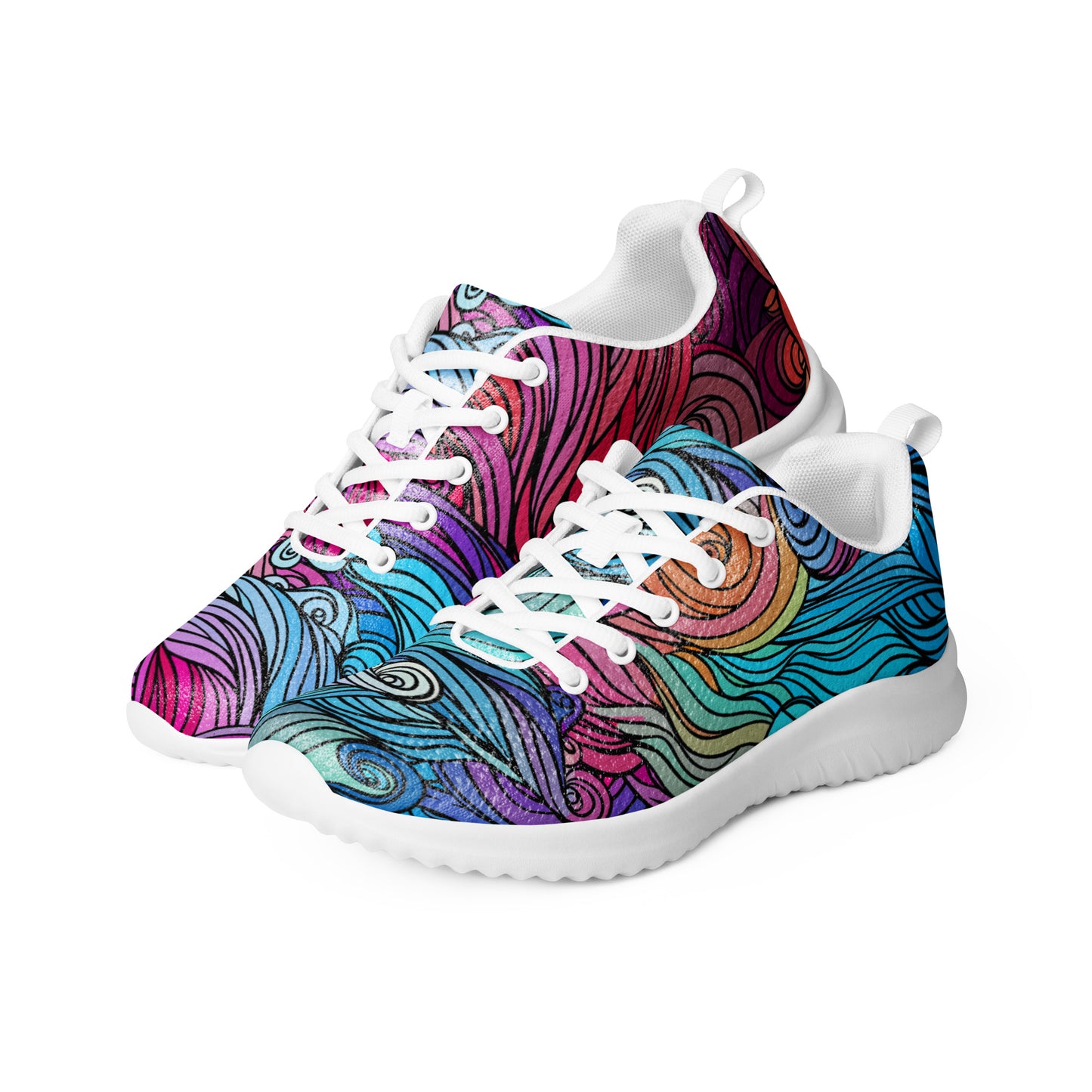 Rainbow Waves Women’s Athletic Shoes